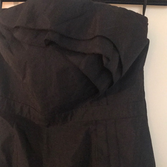 Strapless Black Dress with Ruffle Detail - Picture 3 of 6